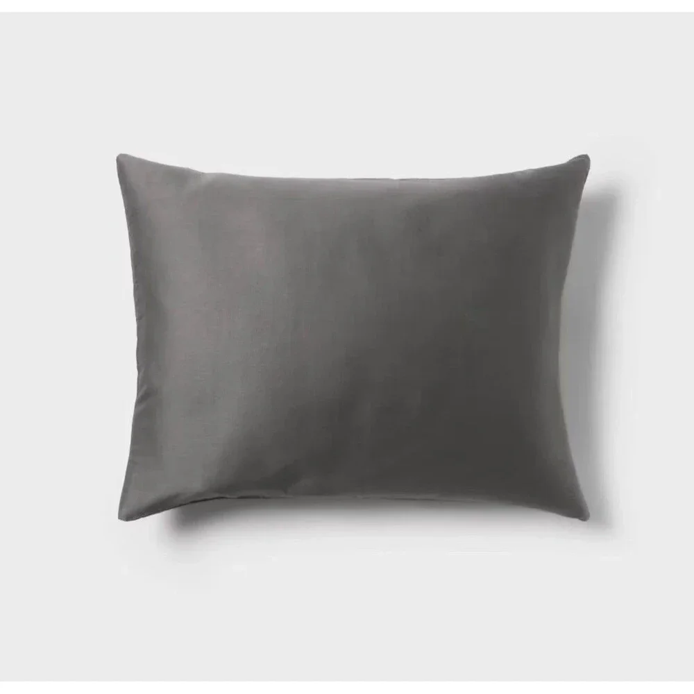 Threshold Full/Queen Performance Sateen Duvet Cover Sham Set Dark Gray NEW